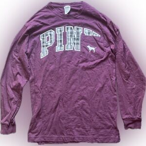 PINK Victoria's Secret Maroon Long Sleeve Tee